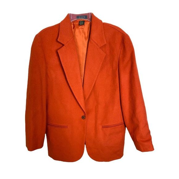 J. Crew blazer orange coat cashmere wool blend size 6